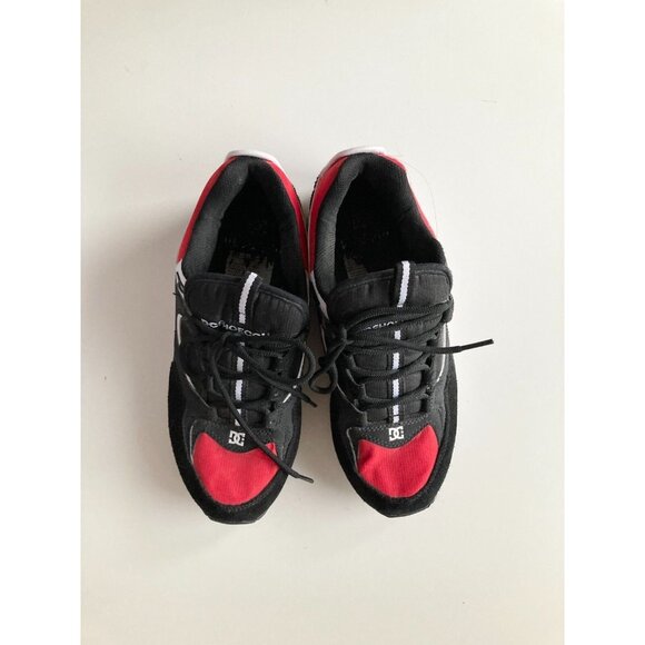 DC SHOES Kalis Lite Black Red White Low Top Skate Shoe Sneakers, Size 9/42 - Picture 2 of 16